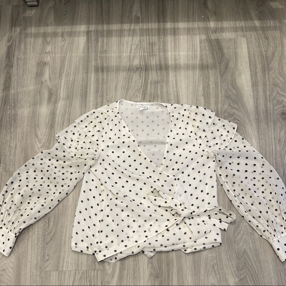 Club Monaco sheer wrap blouse